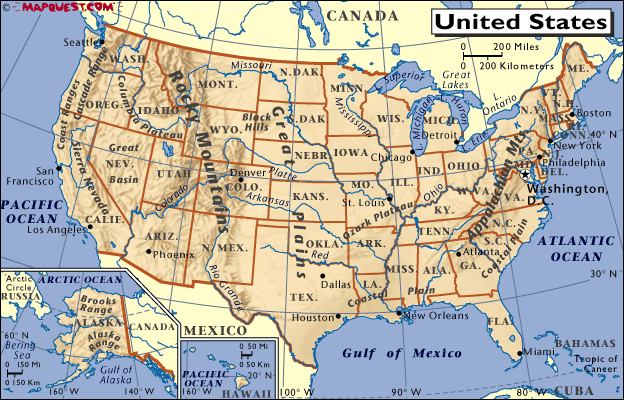 USA Interactive map at MapQuest