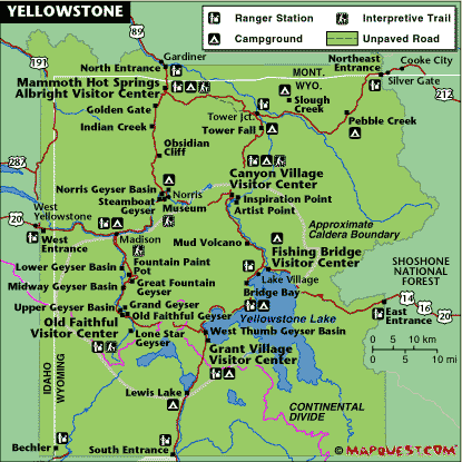Day 3 Map - Yellowstone NP