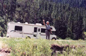 Grandpa with RV at the Hoback River
